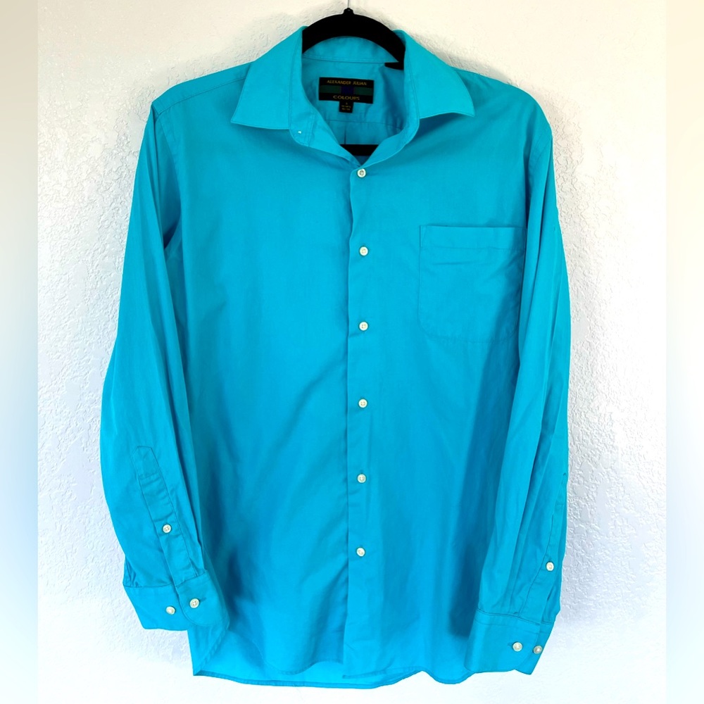Alexander Julian Blue Long Sleeve Dress Shirt. S. EUC.